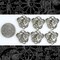 Antiqued Silver Plated Brass Embossed Bird Shield Connectors - Set of Six - XXX - S-2C33